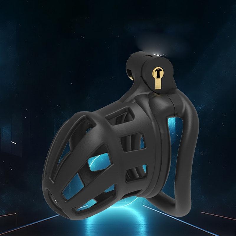 Removable Male Chastity Cage Device Lock Belt Set Flat And Curved Rings ABS Material Metal Lock Training Urethral Opening