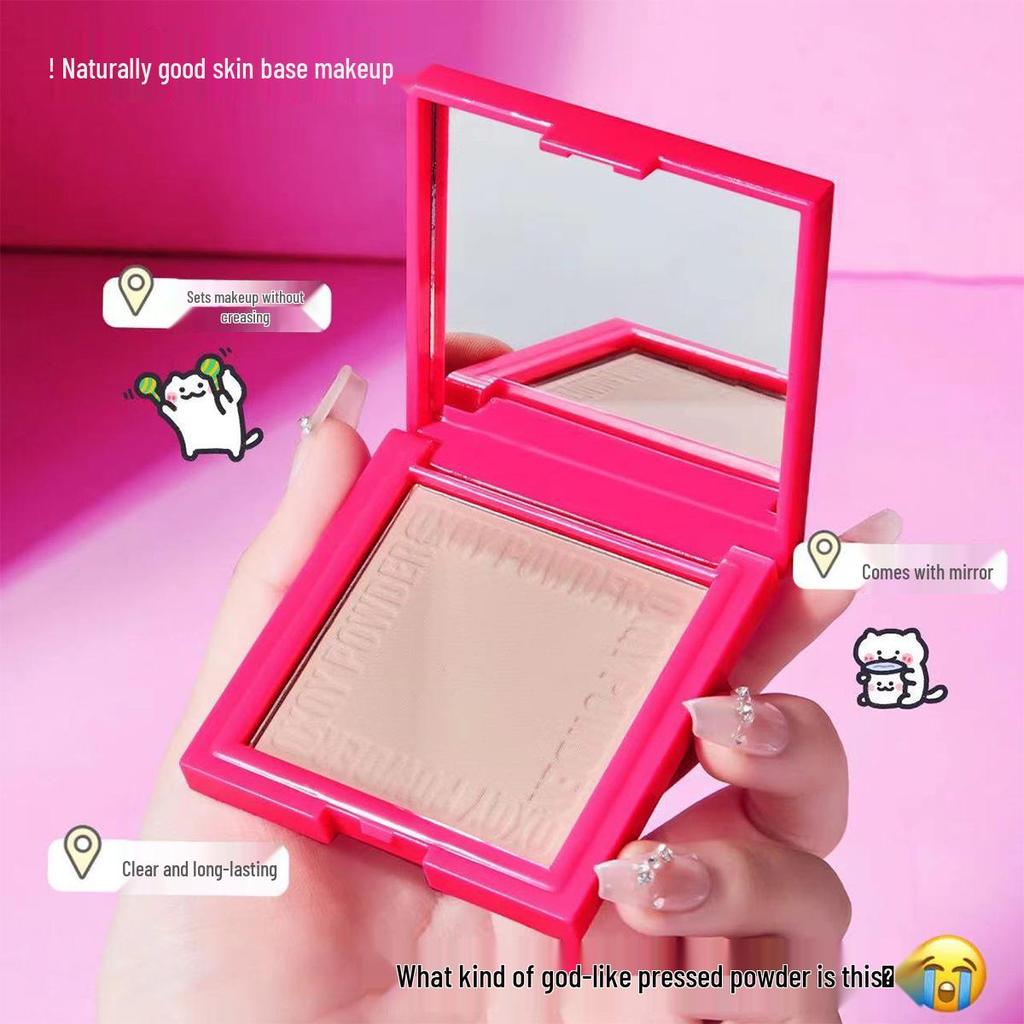 QXQY Soft Focus Matte Powder: Long-Lasting, Non-Cakey, Brightening Honey Compact for Concealing & Setting Makeup.