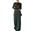 European-American Autumn 2024 Slimming Ruffle A-line Long Sleeve Dress