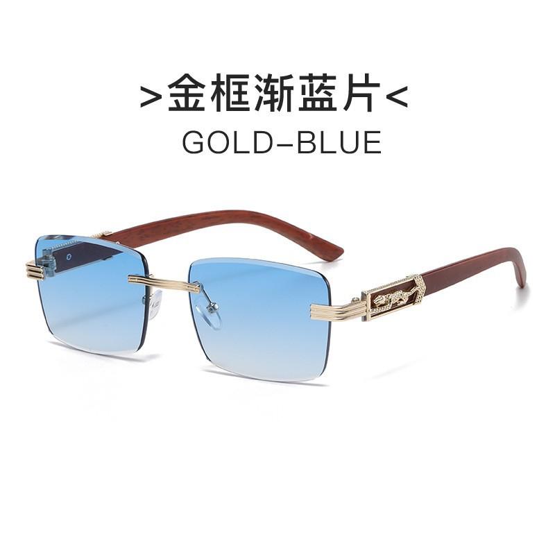 

Солнцезащитные очки с декоративными ножками и гепардом, цветные ретро-солнцезащитные очки без оправы с квадратной головой леопарда из металла