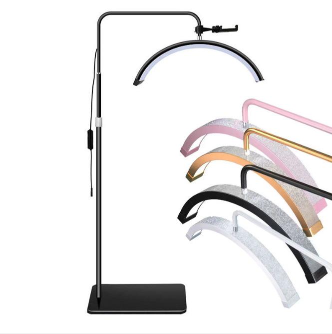 24.5" Half-Moon U-Shaped LED Beauty Lamp for Eyelash Extension & Eyebrow Tattooing - Warm Light, Eye Protection