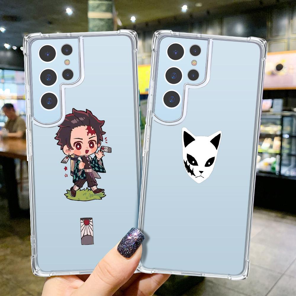 Demon Slayer Anime japonské průhledné pouzdro na telefon Samsung S10 S20 Fe S21 S22 S8 S9 Plus S21ultra S22ultra nárazuvzdorné kryty