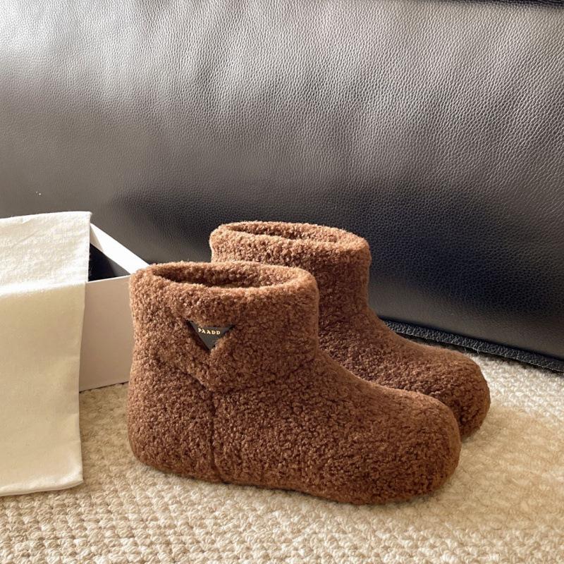 Winter fluffy cotton shoes with heightening and velvet new round head warm non-slip thickened snow boots