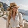 Summer Sun Protection Jazz Hat, Hand-Knitted Breathable Mesh Hat, Hand-made Hollow Braided Hat with Belt Decor