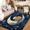 Cozy Sloth On Moon Rug - Perfect for Kids' Rooms and Play Areas | Soft Area Rugs with Celestial Theme Skid Resistant Carpet