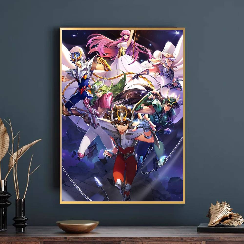 Plakat Saint Seiya Samoprzylepna Sztuka Wodoodporny Papierowy Naklejka Kawiarnia Bar Pokój w Domu Studenckim Dekoracja Ściany