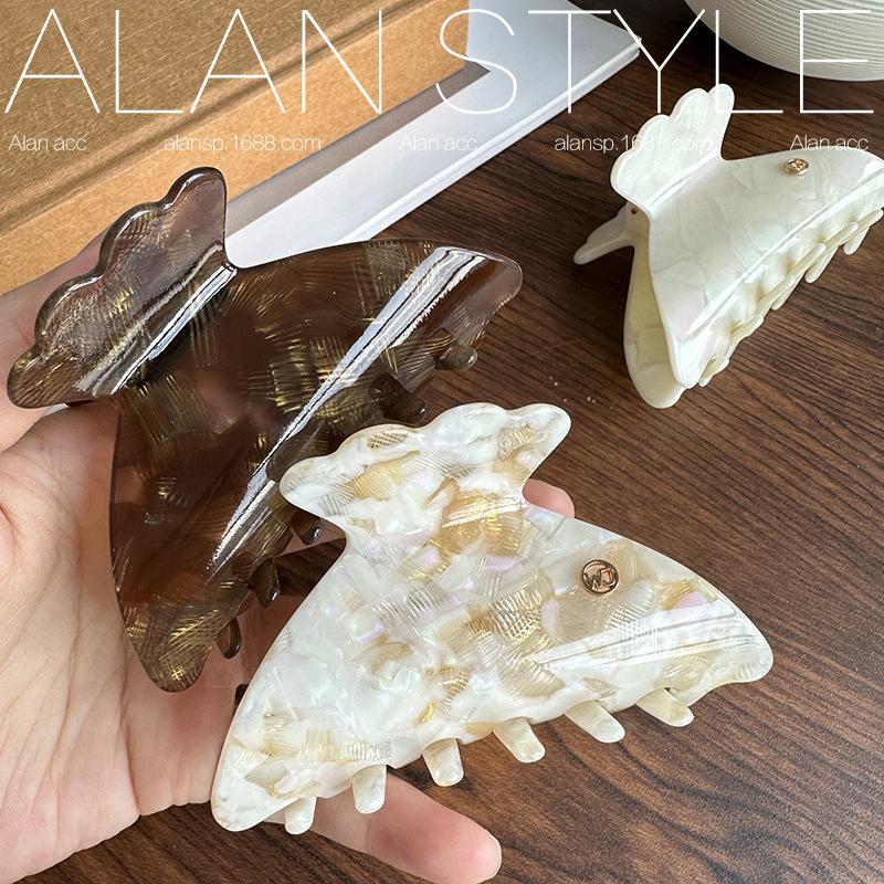 Ah Lan Hair Accessories Acetic Acid Grab Clip Semi-Tie Hairpin Gold Label Headgear Women'S Versatile Grab Clip Hair Premium Hair Accessories