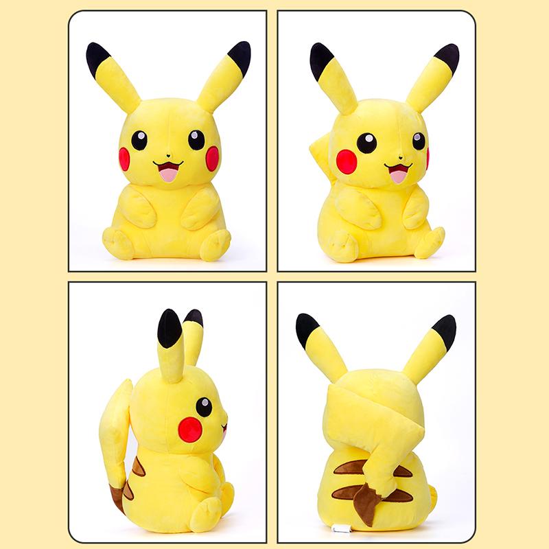 Pikachu Plush Toy Classic & Smiling Version Kawaii Soft Stuffed Animal Doll Gift for Kids Anime Lovers Home Decor 3 Size