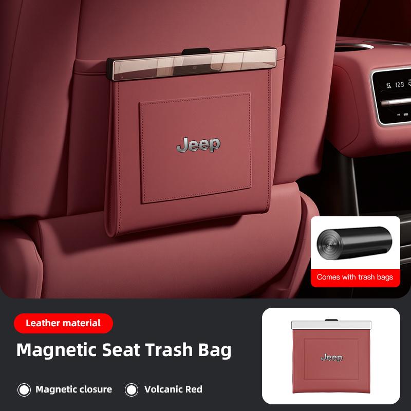Car Seat Back Trash Bag Interior Storage Accessories For Jeep Grand Cherokee Wrangler JK Gladiator Compass Renegade Wagoneer AKW1