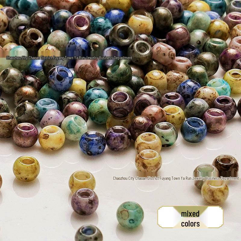 4mm Picasso Glass Seed Beads for DIY Jewelry: Bracelet, Necklace, Ring Accessories