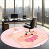 Lulu The Piggy (1) Round Office Rug Decorative Floor Rug for Office Bedroom Living Room and Home Space