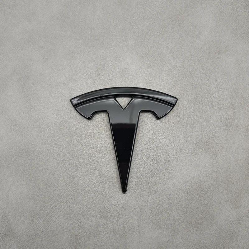 

Car Sticker Tesla 3D ABS Chrome Black Logo Car Steering Wheel Cover Sticker Badge Emblem For Tesla Model 3 Y X S Decals Replacem