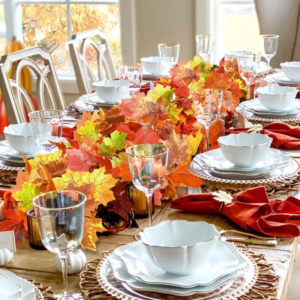 1.7m Red Autumn Maple Leaves Creative Fake Autumn Vines Artificial Maple Garland  Halloween Decor