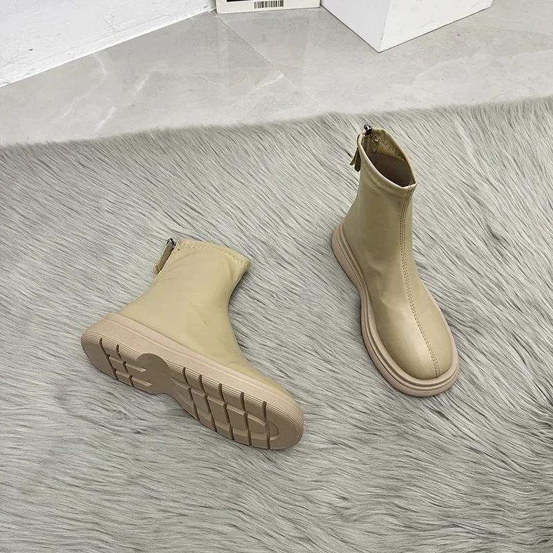 

2025 Women Long Boots Thick Sole Ladies Zipper Knight Flats Heel Boots Fashion Knee-high Boots Keep Warm Plush Winter Shoes 39