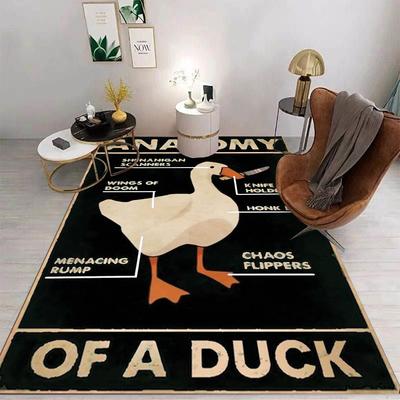 Vintage White Goose Print Carpet White Goose Card Card Living Room Carpet E-Sports Room Anti Slip Mat Home Decoration