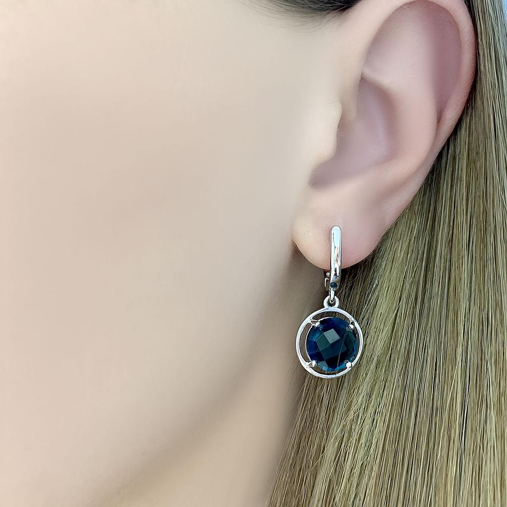 Серебряные серьги с топазом Лондон Блю 5.938ct (2091783)