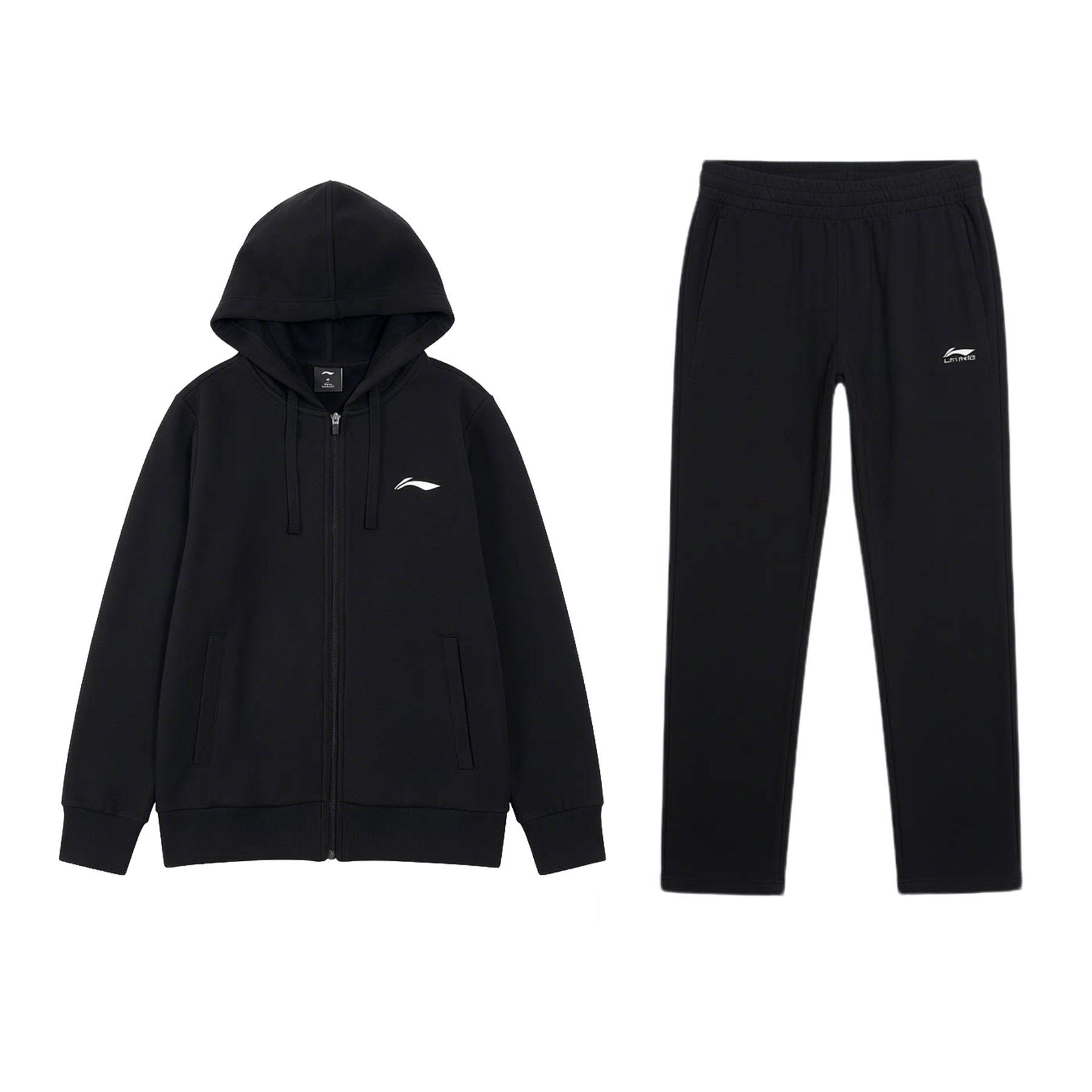 Минималистичный классический спортивный костюм Li Ning для фитнеса: толстовка и брюки. Весна-Осень. Повседневный спортивный костюм. Мужская толстовка, брюки YWDW497-1+AKLUC03-1 S