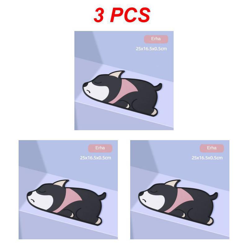 2/3/4PCS Mat Odorless Pvc Material Automotive Interior Products Cartoon Non-slip Mat Heat Safe Brown Washable Non-slip Mat