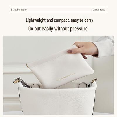High-End Automatic Spring Clip Makeup & Travel Bag: Portable Cosmetic and Cable Organizer