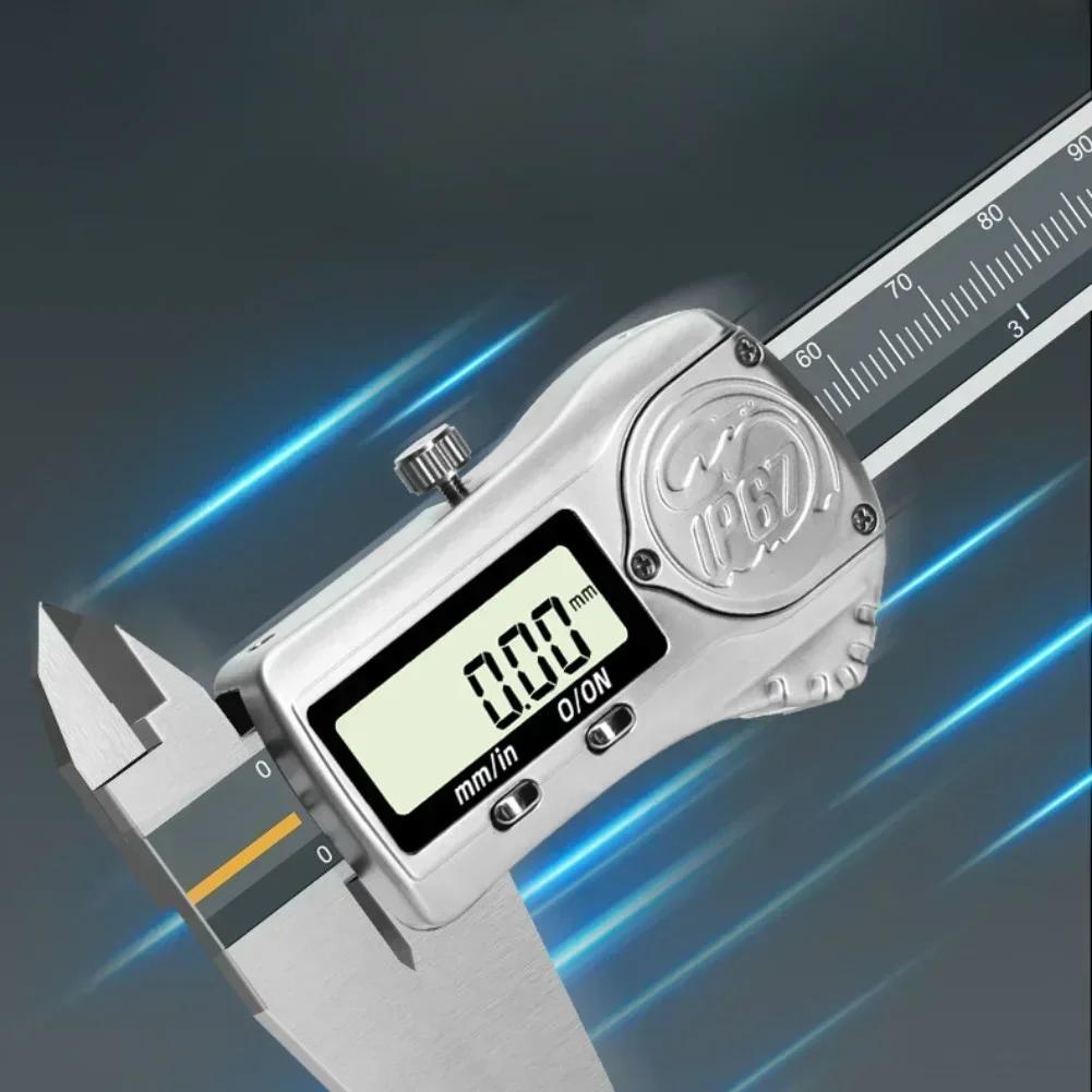 150mm Stainless Steel Digital Electronic Vernier Caliper with IP67 Waterproof and Absolute Origin System for Accurate Use