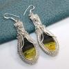 Bumble Bee Jasper Wire-Wrapped Earrings 3" Gemstone Gift Most Beautiful T5n97