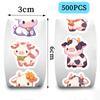 Superior-Grade 500Pcs High-Standard Cute Premium-Quality Cows Premium-Quality Stickers First-Class Rolls Top-Grade Aesthetic High-Standard Cartoon