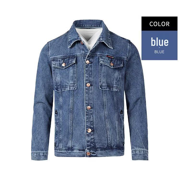 

Korean Style Men s Denim Jacket - Trendy Spring/Autumn Casual Wear for Youth L синій