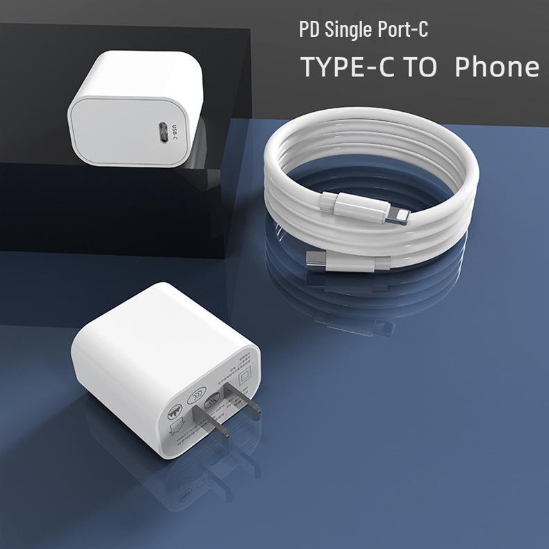 3C Certified PD20W Fast Charger - Dual Port for Apple Phones with Flash Charge Cable