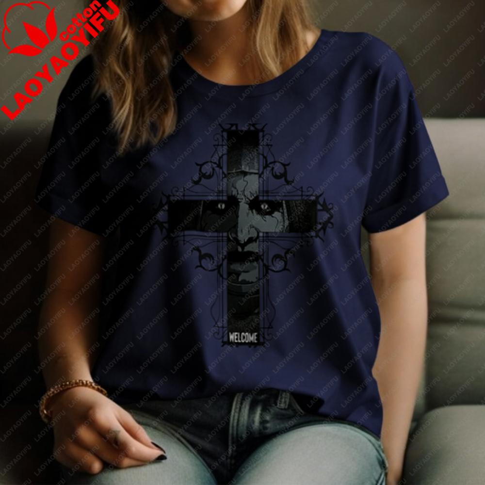 

The Devil Nun Welcome Unholy Nun Shirt Unisex TShirt Gothic Graphic T Shirts Y2k Top Vintage Clothes High Quality Cotton Tops 3XL