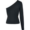 Débardeur Femme - Urban Classics - Haut Manches Longues Asymétrique - Noir - Slim Fit
