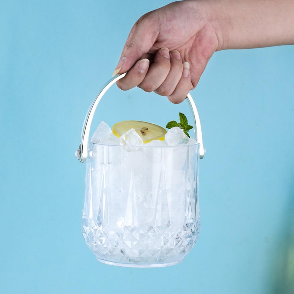 With Handle Wine Chilling Bucket Acrylic Beverage Chilling Tub Champagne Ice Bucket Party