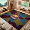 West Ham United Football Print Crystal Velvet Rug, Comfortable Water Absorbent Non Slip Indoor Floor Carpet