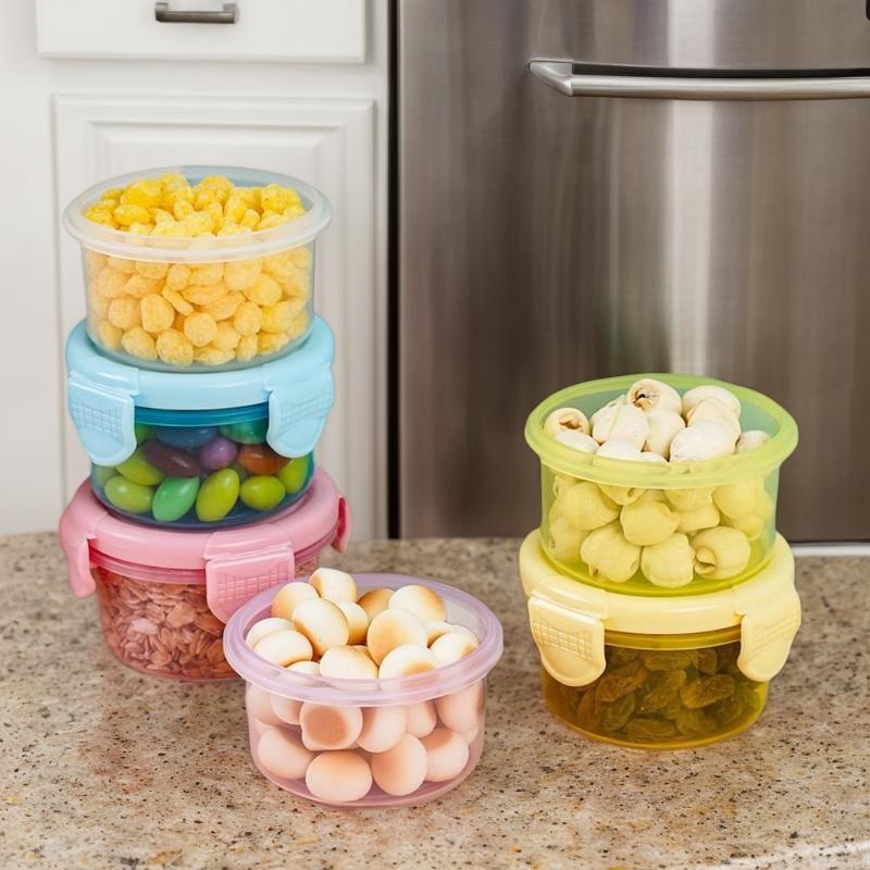 1/3/6Pieces Food Grade Mini Storage Box Baby Supplement Seasoning Sauce Packaging Storage Box Microwave Outdoor Tableware