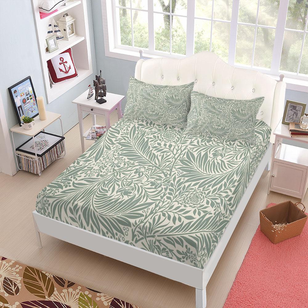 William Morris Larkspur Vintage DIY Spannbettlaken-Set King Queen Doppel Full Size Bettwäsche-Set 25cm Tiefe