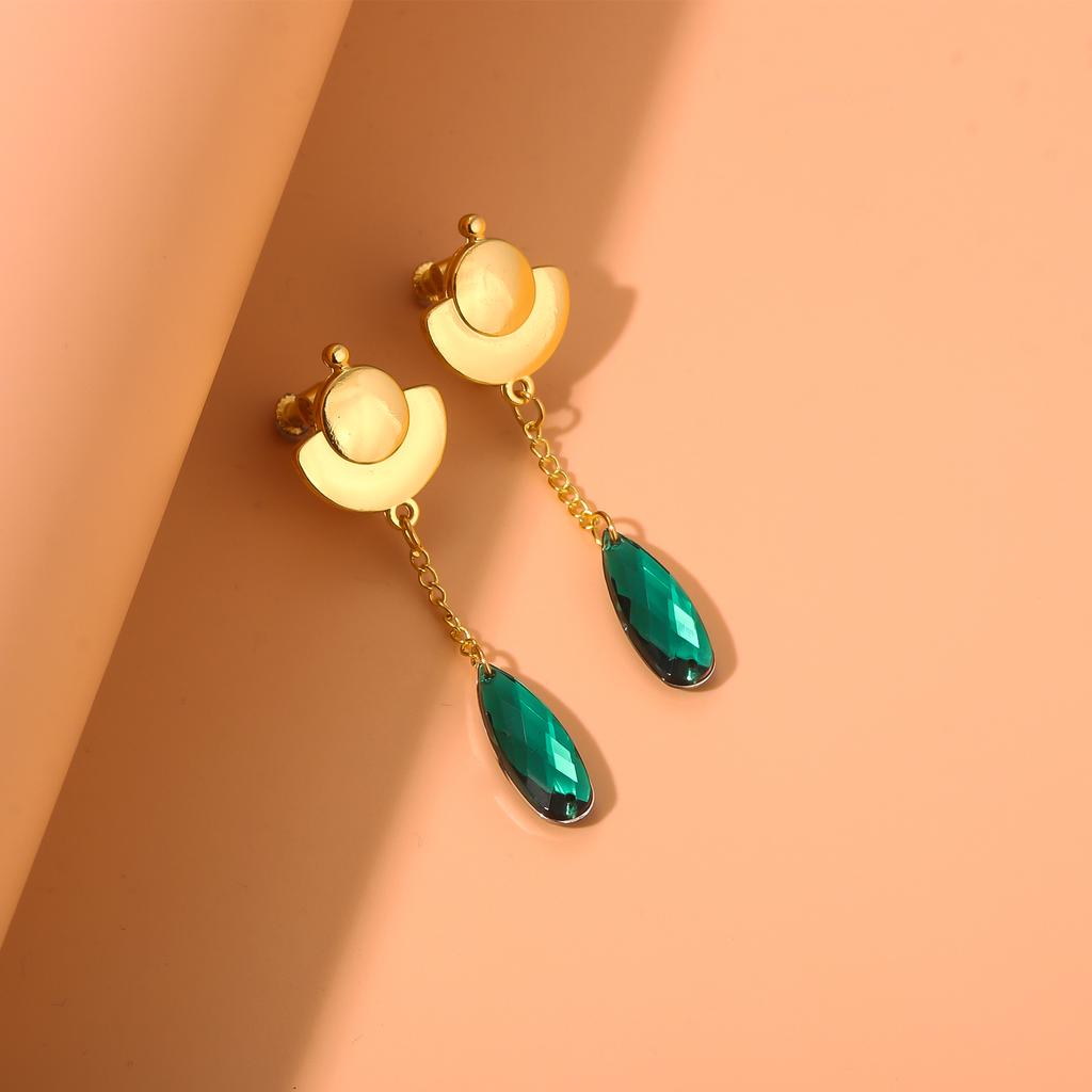 Anime The Apothecary Diaries Emerald Gemstone Earrings Pendant Golden Ship Earr Cosplay Fans Gift For Women Jewelry Accessories