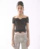 Buddy Off Shoulder Sheer Top Black/Sand