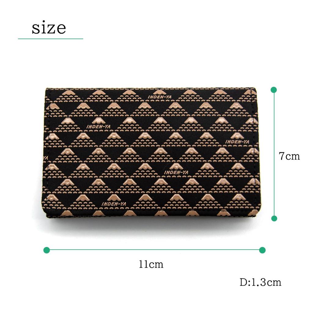 Inden-ya Inden Business Card Case, Takane with Mount Fuji Design, Traditional Craft, Koshu Inden, Deerskin, Lacquer, Original Brand (No. 2804, White)