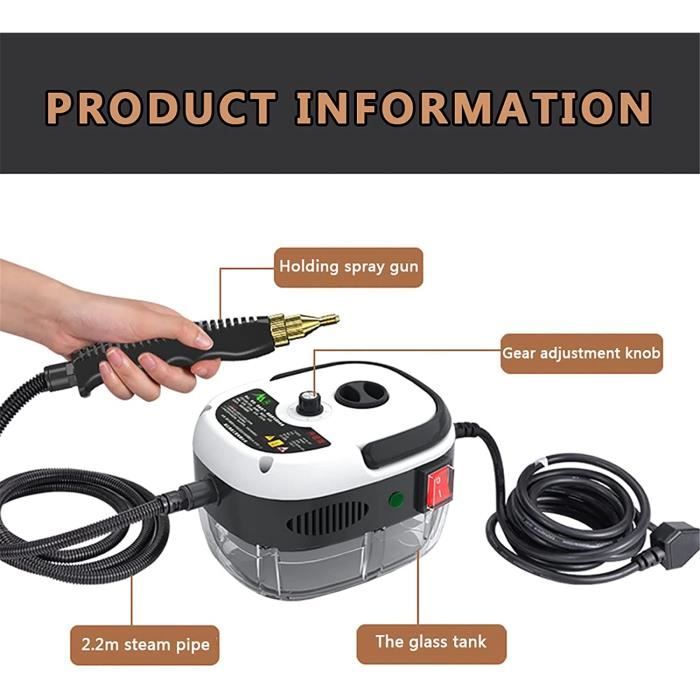 Nettoyeur à Vapeur - 2600W - Portable - 1000 ml - Blanc