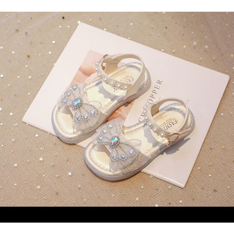 New bow diamond soft sole cute princess sandals for girls