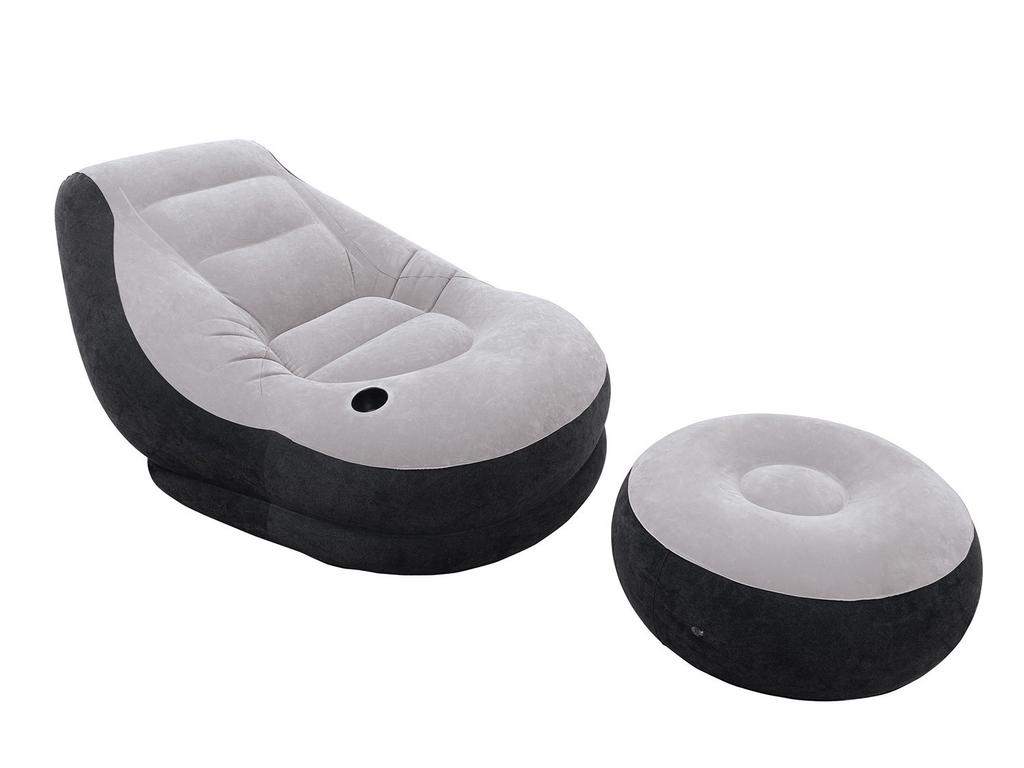 Velvet Armchair With Footstool 130 X 99 X 76 Cm Intex 68564