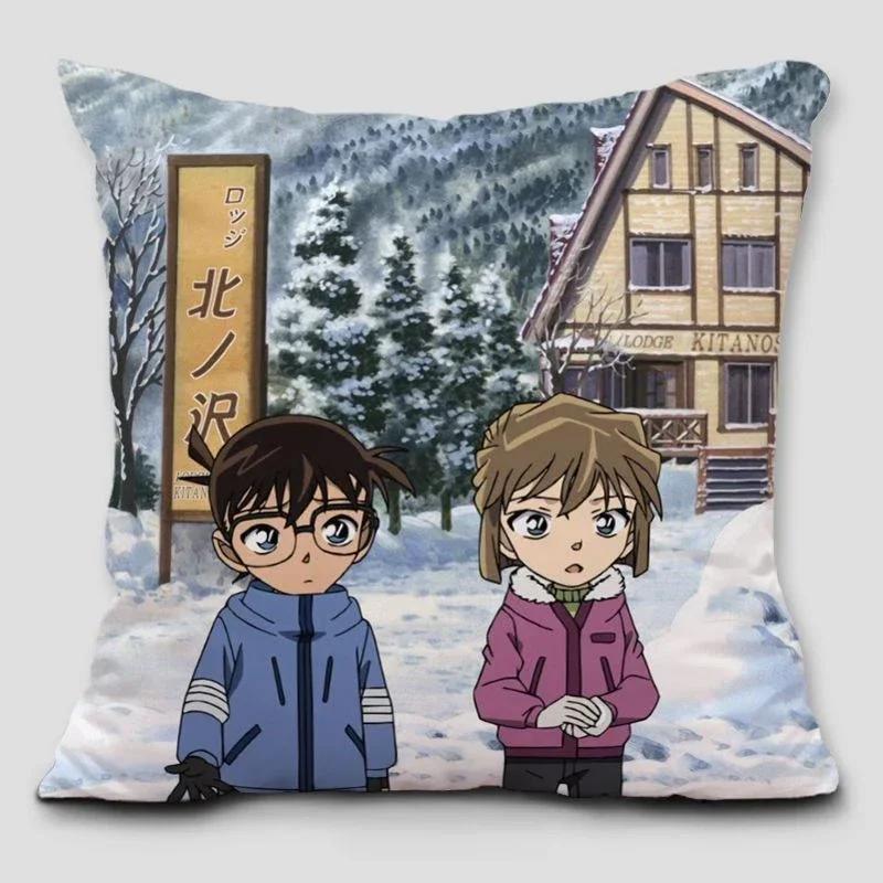 Garip Soyguncu Kidd Conan Yastık Adı Dedektif Conan Kudo Shinichi Gri Baskılı Yastık Kılıfı