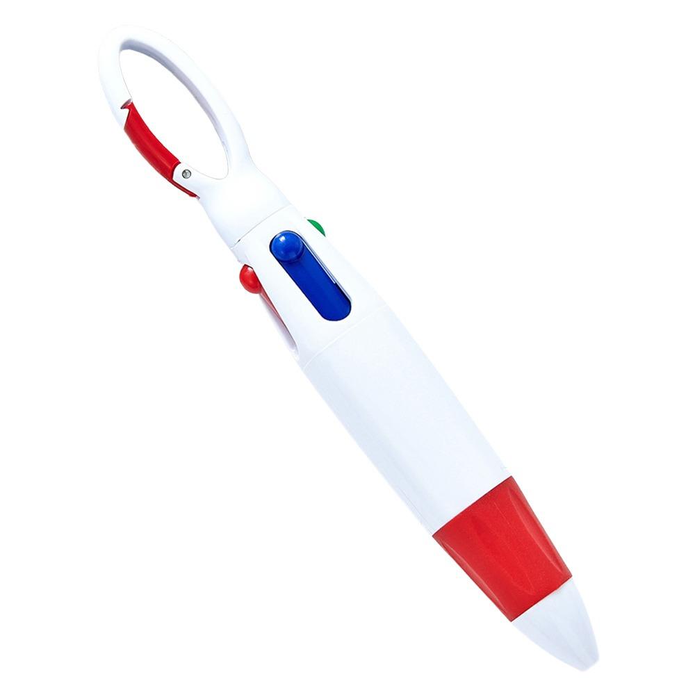 1pcs 4-Color Carabiner Buckle Pen Plastic Pocket Pen Portable Neutral Pen School Office