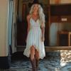 Vintage Bohemian Western Style Suspender Lace Dress