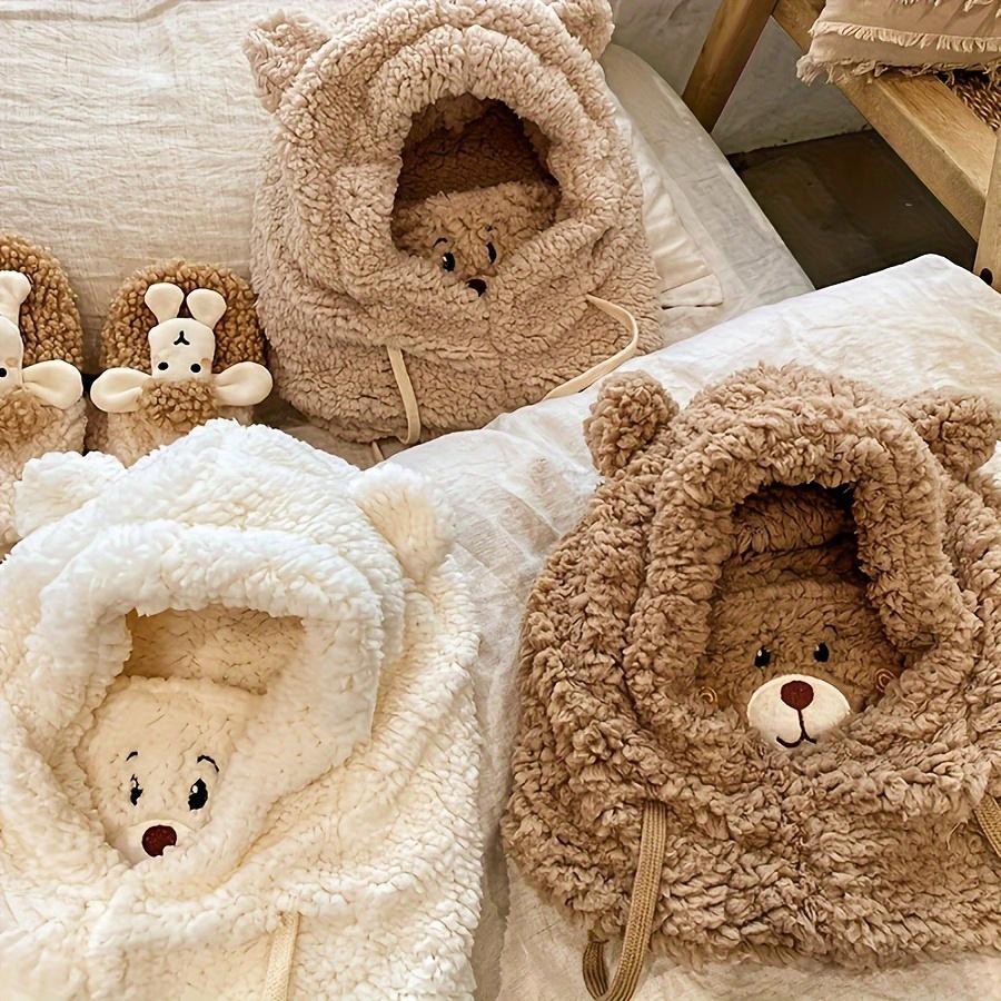 A Variety of Colors Are Available, Winter Women'S Thickened Warm Korean Version Versatile Winter Cycling Mask, Ear Protection, Lei Feng Hat, Bear Hat