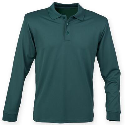 Mens Coolplus Moisture Wicking Long Sleeve Polo Shirt