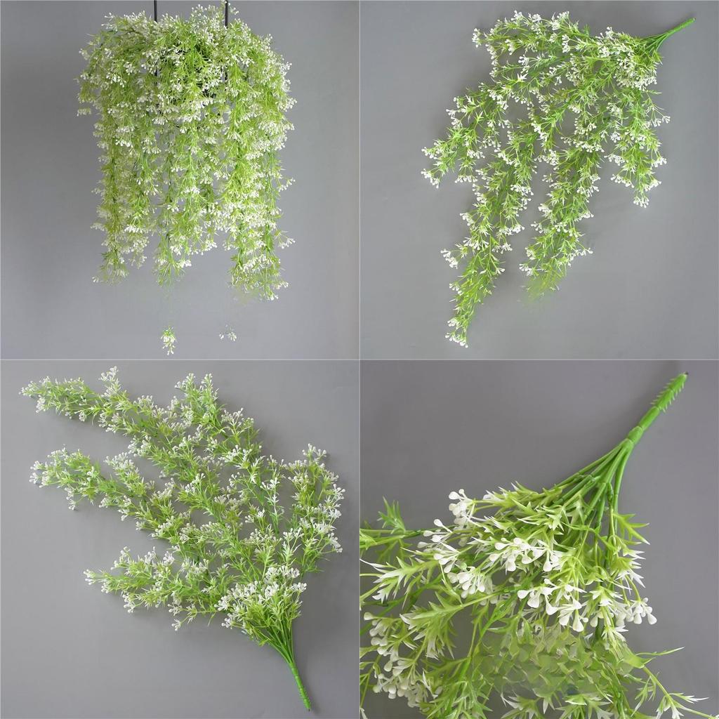 Plant Wall Decor With Faux Snow Fruit Vine For Office Indoor Interior Design