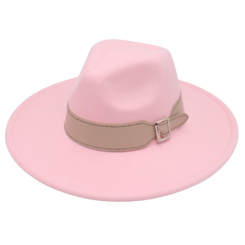 Men'S And Women'S Enlarged Brim, Wide Belt Buckle Top Hat, Jazz Hat, Trendy Hat
