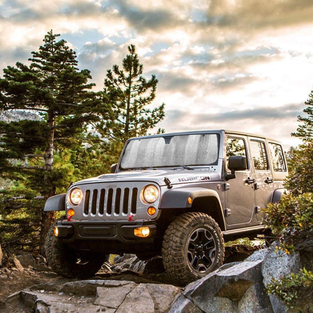 Big Ant Windschutzscheiben-Sonnenschutz für Jeep Wrangler TJ JK JL Gladiator JT Türblock UV-Sonnenschutz-Protektor Auto-Sonnenschutz Hält Ihr Auto Kühl Autofenster