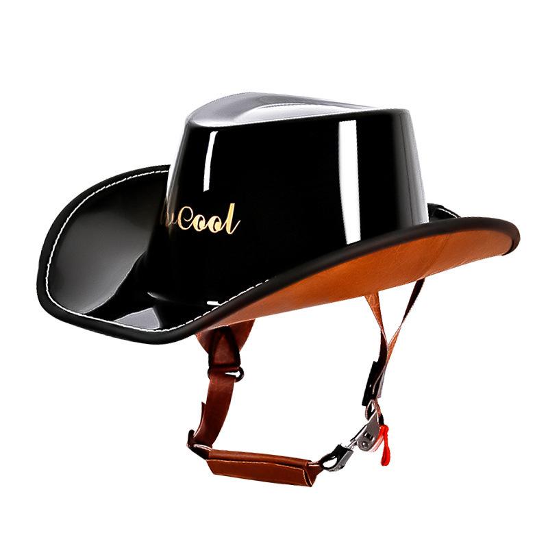 Half helmet retro cowboy helmet summer riding equestrian helmet travel gangster art helmet M