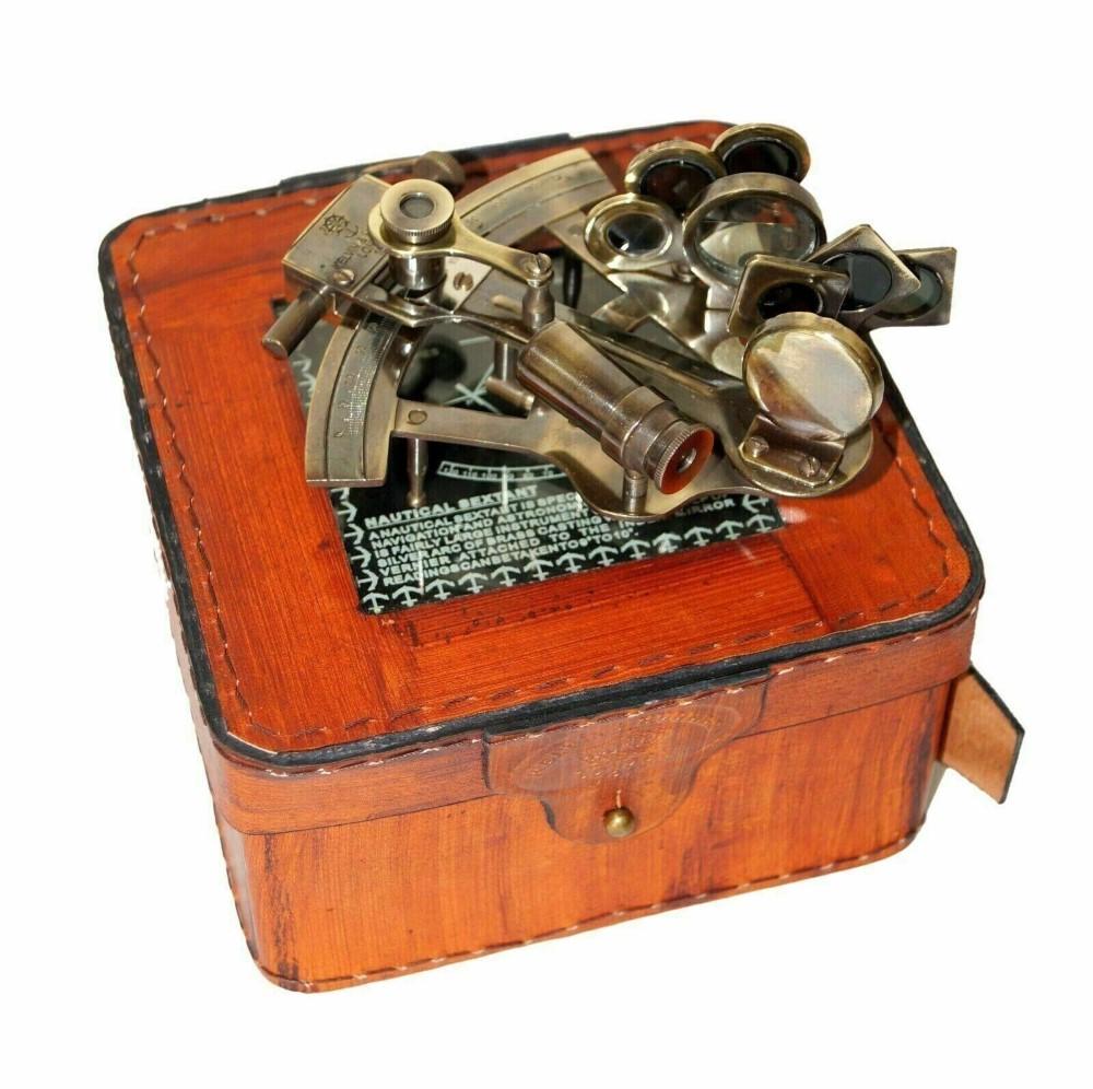 

Brass Marine Sextant: Collectible Nautical Astrolabe Instrument M аеро